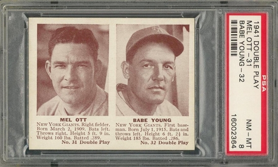 1941 Double Play #31-32 Mel Ott/Babe Young – PSA NM-MT 8 